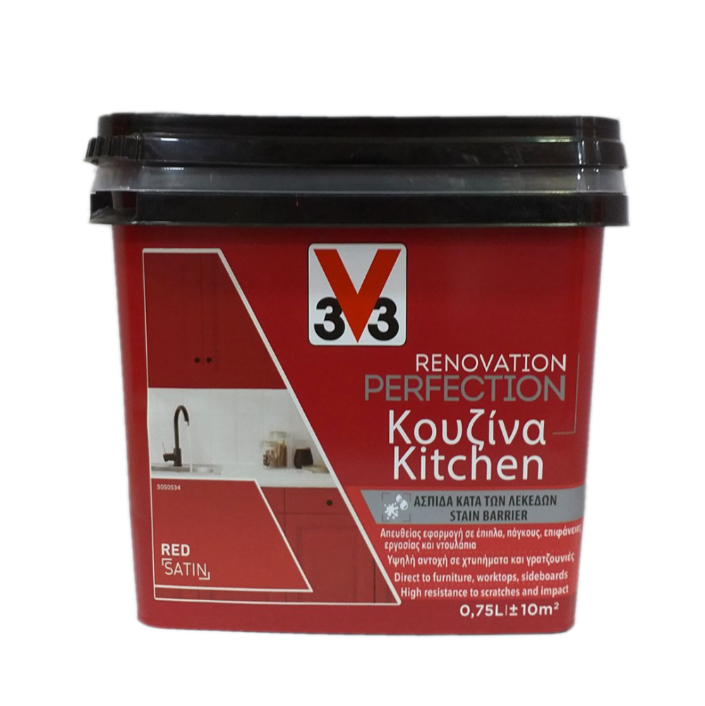 RENOVATION PERFECTION KITCHEN PAINT V33 RED 750ML 