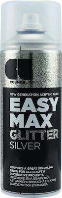 ΑΚΡΥΛΙΚΟ ΣΠΡΕΙ ΧΡΩΜΑ EASY MAX GLITTER ΑΣΗΜΕΝΙΟ 400ML COSMOS LAC (910)