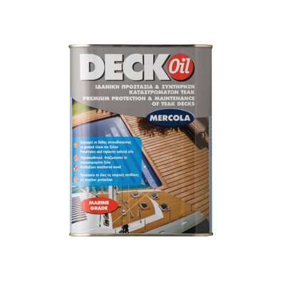 DECK OIL 2.5 ΛΙΤΡΑ CLEAR MERCOLA (Ιδανική προστασία και συντήρηση καταστρωμάτων teak)