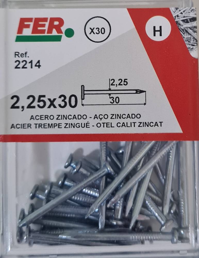 ΒΕΛΟΝΕΣ FLAT HEAD 2.25X30MM ΓΑΛΒΑΝΙΖΕ (30 ΤΕΜΑΧΙΑ) FER