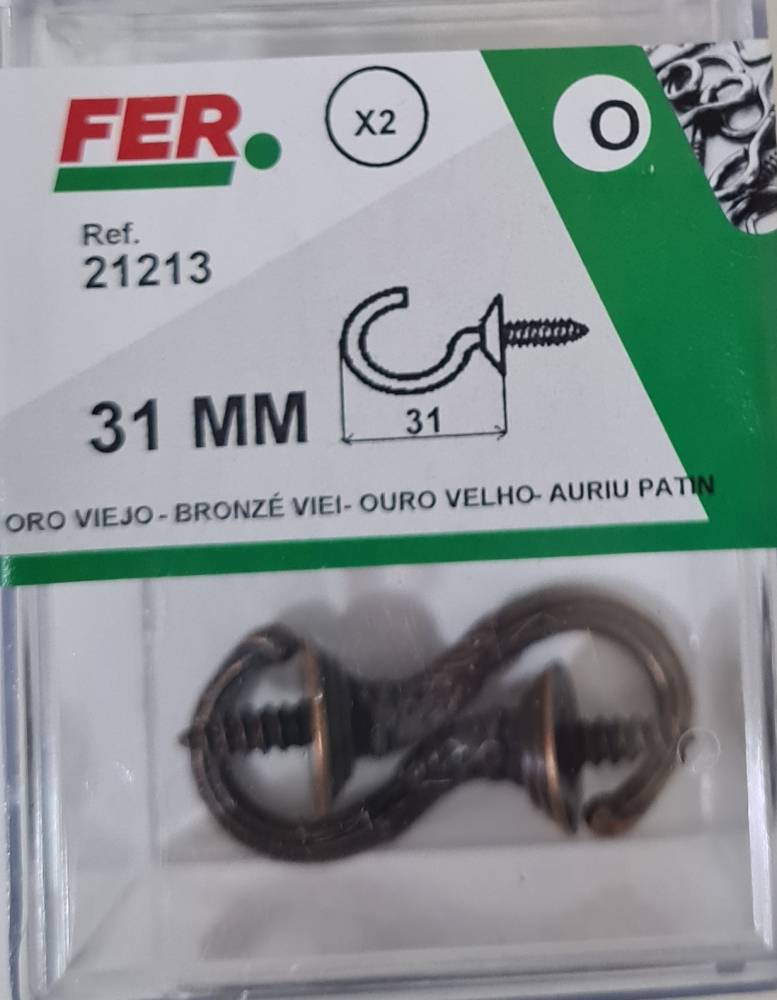 ΚΡΕΜΑΣΤΑΡΑΚΙΑ ΜΠΡΟΥΤΖΙΝΑ 31MM  (2 ΤΕΜΑΧΙΑ) FER