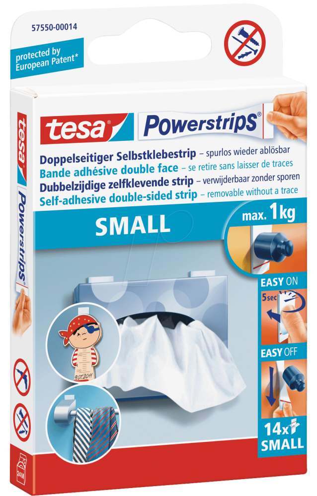 TESA POWERSTRIPS 14 ΤΕΜΑΧΙΑ (ΑΥΤΟΚΟΛΛΗΤΕΣ ΤΑΙΝΙΕΣ ΔΙΠΛΗΣ ΟΨΕΩΣ 1.4CMX3.4CM)