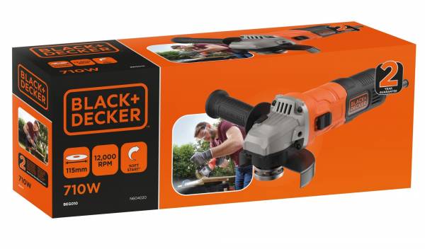 BLACK+DECKER - 710W Small Angle Grinder 115mm