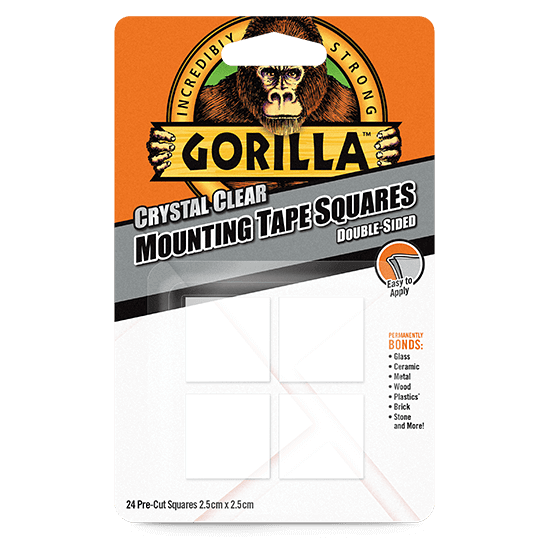 GORILLA CRYSTAL CLEAR MOUNTING TAPE SQUARES 2.5CM X 2.5CM  24 ΤΕΜΑΧΙΑ (ΤΑΙΝΙΕΣ ΔΙΠΛΗΣ ΟΨΕΩΣ)