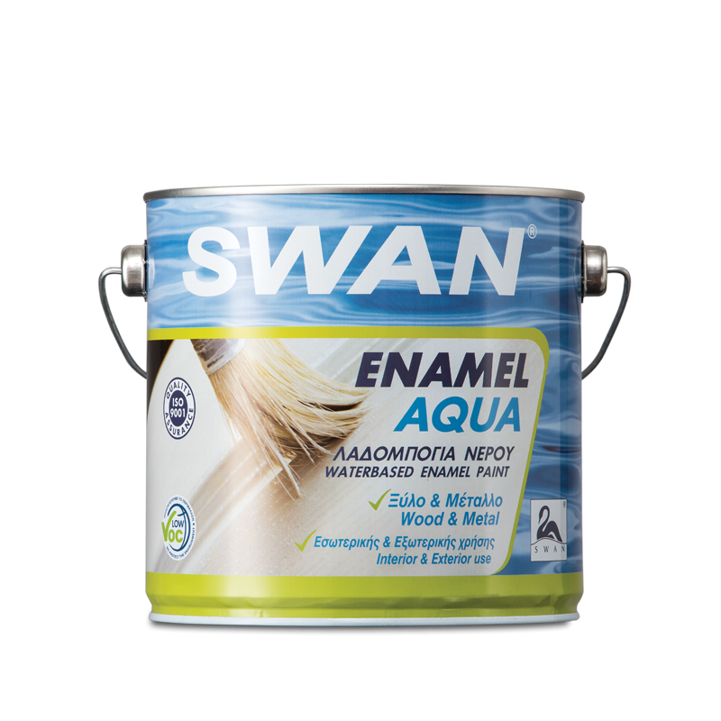 ENAMEL AQUA SWAN WHITE SATIN 750ML (Βερνικόχρωμα νερού ξύλων και μετάλλων κατάλληλο για εσωτερική και εξωτερική χρήση)