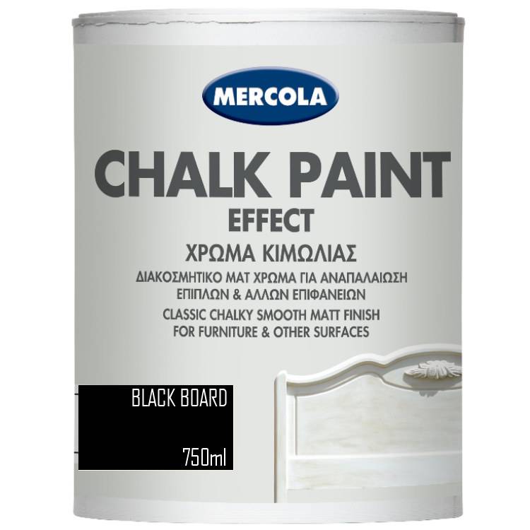 CHALK PAINT BLACKBOARD 750ML MERCOLA (ΔΙΑΚΟΣΜΗΤΙΚΟ ΜΑΤ ΧΡΩΜΑ ΚΙΜΩΛΙΑΣ)