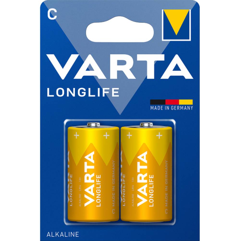 VARTA LONGLIFE ALKALINE BATTERIES EXTRA C LR14 2PCS 