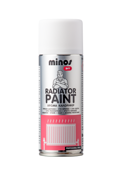 MINOS RADIATOR PAINT SPRAY ΛΕΥΚΟ 400ML (ΤΑΧΥΣΤΕΓΝΩΤΟ ΧΡΩΜΑ ΑΚΡΥΛΙΚΗΣ ΒΑΣΗΣ ΚΑΤΑΛΛΗΛΟ ΓΙΑ ΒΑΦΗ ΚΑΛΟΡΙΦΕΡ)